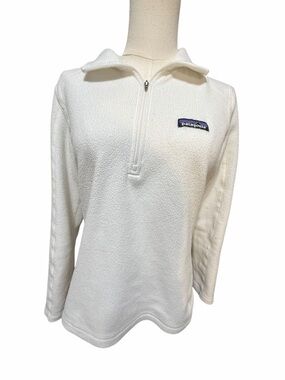 Patagonia Women's White Quarter-Zip Fleece Pullover Sz XS
